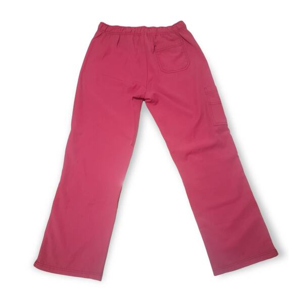 WonderWink Spread Good Cheer Stretch Sporty Cargo Scrub Pants - Strawberry Pink - Picture 2 of 5